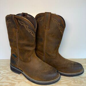 Ariat Boys Delilah Round Toe Waterproof Western Boot 6.5 Big Kid Brown